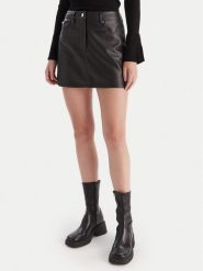 Calvin Klein Jeans Spódnica z imitacji skóry LV044D622G Czarny Regular Fit. Czarne spódnice Calvin Klein Jeans, bez wzorów, z jeansu. Za 469.99 zł.