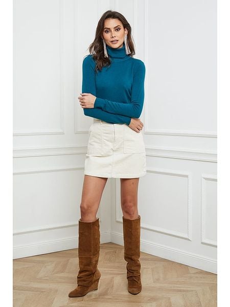 So Cachemire Golf "Empoli" w kolorze morskim rozmiar: L. Niebieskie golfy So Cachemire, l, bez wzorów, z kaszmiru, bez ramiączek. Za 144.24 zł.