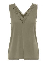 ONLY Top w kolorze khaki rozmiar: S. Brązowe topy Only, s, bez wzorów, z koronki, bez kołnierzyka, bez ramiączek. Za 52.95 zł.