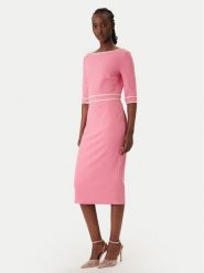 Rinascimento Sukienka koktajlowa CFC0127991003 Różowy Slim Fit. Czerwone sukienki Rinascimento, s, bez wzorów, z syntetyku, wizytowe, bez kołnierzyka, bez ramiączek. Za 499.99 zł.