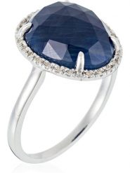 DIAMANTA Złoty pierścionek "Bermudes Nouvelles" z diamentami i szafirem rozmiar: 60. Niebieskie pierścionki DIAMANTA, z diamentem, złote. Za 2,000.99 zł.