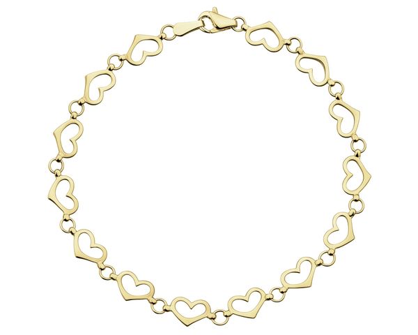 Złota bransoletka - serca. Żółte bransoletki Apart, złote. Za 1,779.00 zł.