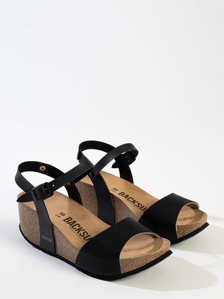 BACKSUN Sandały "Hongkong" w kolorze czarnym na koturnie rozmiar: 40. Czarne sandały Backsun, bez wzorów, z materiału, z otwartym noskiem, bez obcasa, na koturnie, bez zapięcia. Za 153.71 zł.