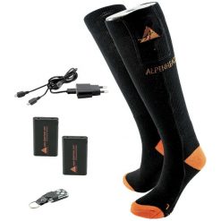 Skarpety narciarskie damskie Alpenheat FireSocks podgrzewane. Czarne skarpety ALPENHEAT, bez wzorów, z bawełny. Za 448.35 zł.