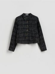 Koszula z ozdobnymi guzikami - wielobarwny. Koszule Reserved, l, bez wzorów, z tkaniny, bez kołnierzyka, bez ramiączek. Za 139.99 zł.