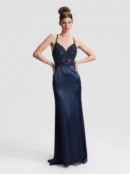 Hey Kyla Sukienka wieczorowa 5AG030HK Granatowy Slim Fit. Niebieskie sukienki Hey Kyla, bez wzorów, z syntetyku, wizytowe, bez kołnierzyka, bez ramiączek. Za 609.99 zł.