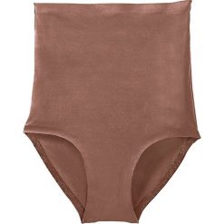 Bezszwowe figi wyszczuplające Level 1 bonprix orzechowy. Brązowe figi bonprix, bez wzorów, z bawełny. Za 37.99 zł.