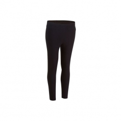 Legginsy slim Gym & Pilates FIT+ 500 damskie. Czarne legginsy DOMYOS, l, bez wzorów, z bawełny. W wyprzedaży za 19.99 zł.
