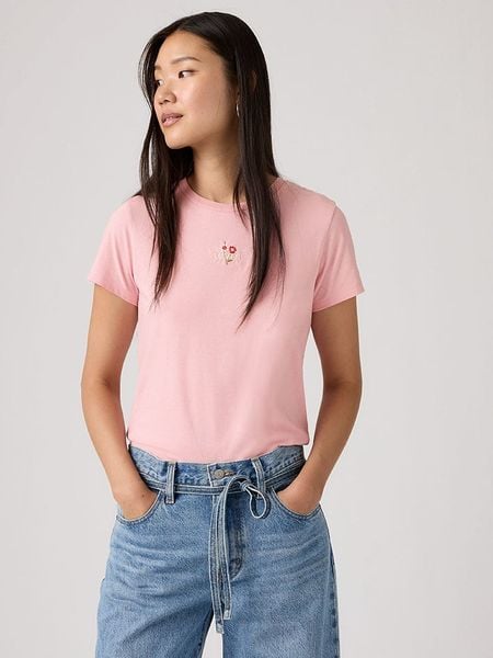Levi's Koszulka w kolorze jasnoróżowym rozmiar: M. Różowe bluzki Levi's®, m, bez wzorów, z bawełny, bez kołnierzyka, bez ramiączek. Za 85.95 zł.