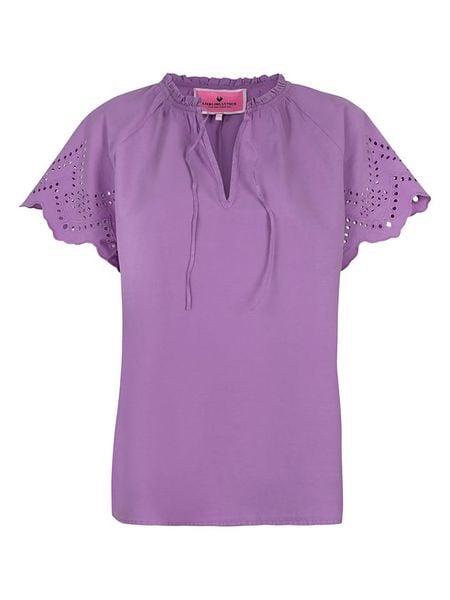 LIEBLINGSSTÜCK Bluzka w kolorze fioletowym rozmiar: 42. Różowe bluzki LIEBLINGSSTÜCK, bez wzorów, z bawełny, bez kołnierzyka, bez ramiączek. Za 135.49 zł.