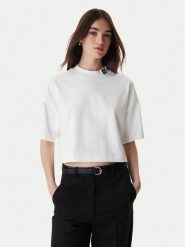 HUGO T-Shirt Damelody 50561189 Biały Regular Fit. Białe t-shirty Hugo, m, bez wzorów, z bawełny, bez kołnierzyka, bez ramiączek. Za 279.99 zł.