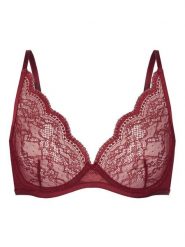 Hunkemöller Biustonosz z fiszbiną 206365 Czerwony. Czerwone biustonosze Hunkemöller, bez wzorów, z syntetyku. Za 159.99 zł.