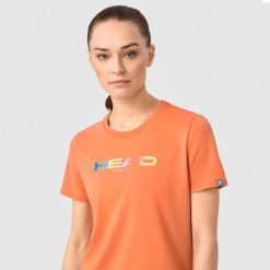 Koszulka damska Head Rainbow. Brązowe bluzki Head, xl, bez wzorów, sportowe, bez kołnierzyka, bez ramiączek. W wyprzedaży za 153.00 zł.