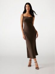 Guess Sukienka 172273 Brązowy Classic Fit. Brązowe sukienki Guess, na co dzień, m, z aplikacjami, bez kołnierzyka, bez ramiączek, proste. Za 619.99 zł.