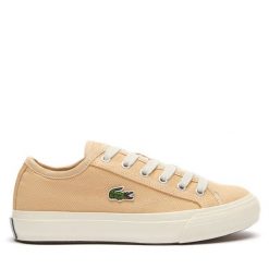 Tenisówki Lacoste. Brązowe trampki Lacoste, bez wzorów, bez zapięcia. Za 259.99 zł.