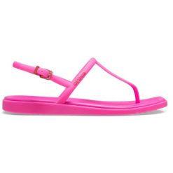 Sandały damskie Crocs Miami Thong Flip. Czerwone sandały Crocs, bez wzorów, sportowe, bez obcasa, bez zapięcia. Za 149.99 zł.