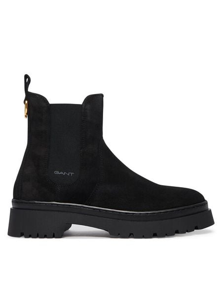 Gant Sztyblety 33553422 Czarny. Czarne botki GANT, bez wzorów, ze skóry, bez obcasa, na płaskiej podeszwie, bez zapięcia. Za 719.99 zł.