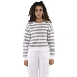 Bluza z bawełna z ściągacze na co dzień na siłownię. Szare bluzy LEONE 1947 APPAREL, bez wzorów, z bawełny, bez kaptura. W wyprzedaży za 112.15 zł.