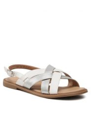 Clara Barson Sandały WS5551-49 Biały. Białe sandały Clara Barson, bez wzorów, ze skóry, bez obcasa, na płaskiej podeszwie, bez zapięcia. Za 79.99 zł.