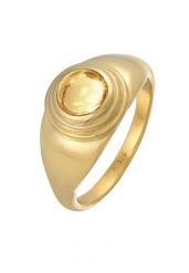 Elli PREMIUM Damski sygnet okrągły, klasyczny z kamieniem cytryn w pozłacanym srebrze 925 Sterling Silver Pierścionki 1 ct. Szare pierścionki Elli PREMIUM, z cytrynem, pozłacane. Za 203.99 zł.