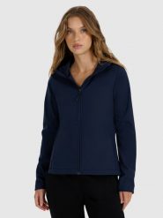 4F Kurtka softshell wiatroodporna membrana 5000 damska - granatowa L. Niebieskie kurtki 4f, na zimę, l, bez wzorów, z materiału, z kapturem, windstopper. Za 299.99 zł.