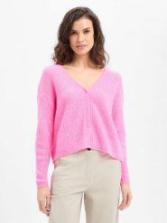 American vintage Wełniany kardigan damski Kobiety różowy|wyrazisty róż marmurkowy, S. Czerwone kardigany American Vintage, s, bez wzorów, z wełny. Za 649.95 zł.