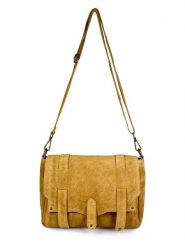 ORE10 Skórzana torebka "Sim" w kolorze jasnobrązowym - 30 x 21 x 8 cm rozmiar: onesize. Brązowe torby na ramię ORE10, bez wzorów, z materiału, na ramię, bez dodatków. Za 173.99 zł.