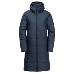 Płaszcz damski Jack Wolfskin Deutzer. Niebieskie płaszcze Jack Wolfskin, na zimę, m, bez wzorów, z materiału, z kapturem. Za 775.50 zł.