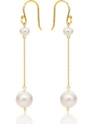 Diamant Exquis Złote kolczyki z perłami rozmiar: onesize. Białe kolczyki Diamant Exquis, z perłą, złote, z zapięciem typu bigiel. Za 1,522.99 zł.