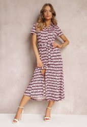 Fuksjowa Sukienka Mamci Koszulowa Wiązana w Pasie Maevana. Czerwone sukienki Renee, na co dzień, l, bez wzorów, z wiskozy, eleganckie, bez kołnierzyka, bez ramiączek, maxi, koszulowe. Za 144.99 zł.