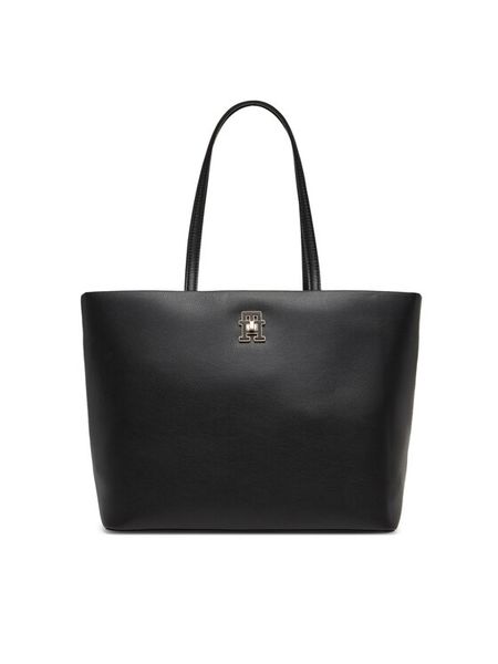 Tommy Hilfiger Torebka AW0AW17528 Czarny. Czarne shopper TOMMY HILFIGER, bez wzorów, ze skóry, bez dodatków. Za 549.99 zł.