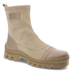 Beżowe Botki Lamanti Stylowe Damskie Obuwie. Brązowe botki Lamanti, z aplikacjami, z dzianiny, bez obcasa, na płaskiej podeszwie, bez zapięcia. Za 309.00 zł.