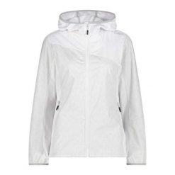 Kurtka przeciwdeszczowa z kapturem damska z nadrukiem CMP. Białe kurtki sportowe CMP, l, bez wzorów, z kapturem, trekkingowe. Za 382.50 zł.