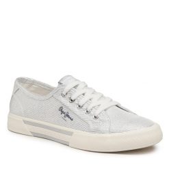 Tenisówki Pepe Jeans. Szare trampki Pepe Jeans, bez wzorów, z jeansu, bez zapięcia. Za 179.99 zł.