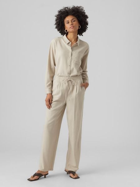 Vero Moda Spodnie w kolorze beżowym rozmiar: S. Brązowe spodnie materiałowe Vero Moda, na co dzień, s, bez wzorów, z materiału. Za 144.95 zł.