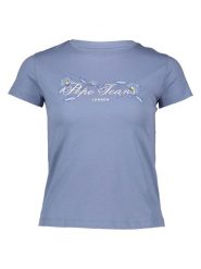 Pepe Jeans Koszulka w kolorze niebieskim rozmiar: M. Niebieskie bluzki Pepe Jeans, m, bez wzorów, z bawełny, bez kołnierzyka, bez ramiączek. Za 74.81 zł.