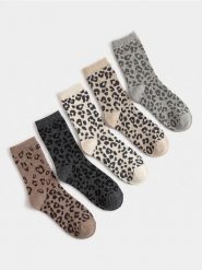 Skarpetki z bawełną w panterkę 5 pack - wielobarwny. Skarpety Sinsay, bez wzorów, z bawełny. Za 17.99 zł.