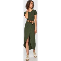 Answear - Sukienka. Zielone sukienki ANSWEAR, na co dzień, s, bez wzorów, z dzianiny, casualowe, bez kołnierzyka, bez ramiączek, mini, proste. Za 129.90 zł.
