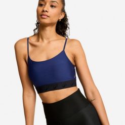 Stanik sportowy. Niebieskie bielizna sportowa DECATHLON, m, bez wzorów, z elastanu. Za 52.49 zł.