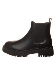Skechers Skórzane sztyblety "Modern Rugged - The Voyager" w kolorze czarnym rozmiar: 37. Czarne botki Skechers, bez wzorów, bez obcasa, bez zapięcia. Za 241.56 zł.