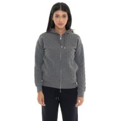 Leone 1947 Braid Damen, Bluza z geflochtenem Stoff, Kapuze, Reißverschluss. Szare bluzy LEONE 1947 APPAREL, bez wzorów, z bawełny, bez kaptura. W wyprzedaży za 157.01 zł.