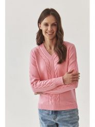 TATUUM Sweter w kolorze jasnoróżowym rozmiar: M. Różowe swetry Tatuum, m, bez wzorów, ze splotem, bez ramiączek. Za 161.73 zł.