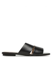 Calvin Klein Klapki Flat Slide - Lth 2 Straps HW0HW02365 Czarny. Czarne klapki Calvin Klein, bez wzorów, ze skóry, bez obcasa. Za 259.99 zł.