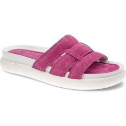 Różowe Klapki Nessi Wygodne Modne Buty. Czerwone klapki Nessi, z aplikacjami, ze skóry, bez obcasa. Za 229.00 zł.