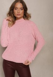 Różowy Casualowy Golf z Wiskozą Zerinia. Czerwone golfy Renee, uniwersalny, bez wzorów, z jeansu, bez ramiączek. Za 54.99 zł.