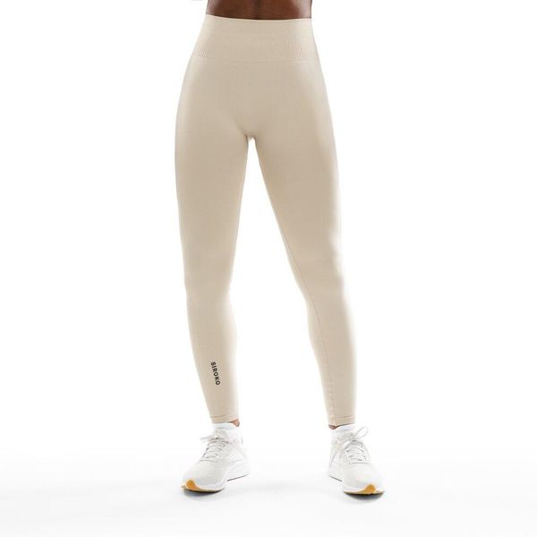 Damskie bezszwowe legginsy sportowe Fitness Siroko Fearless. Brązowe bielizna sportowa SIROKO, l, bez wzorów, z materiału, na fitness i siłownię. W wyprzedaży za 105.00 zł.