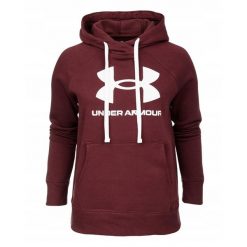 Bluza Z Kapturem Damska Polar Rival. Czerwone bluzy Under Armour, bez wzorów, z polaru, z kapturem. Za 293.99 zł.