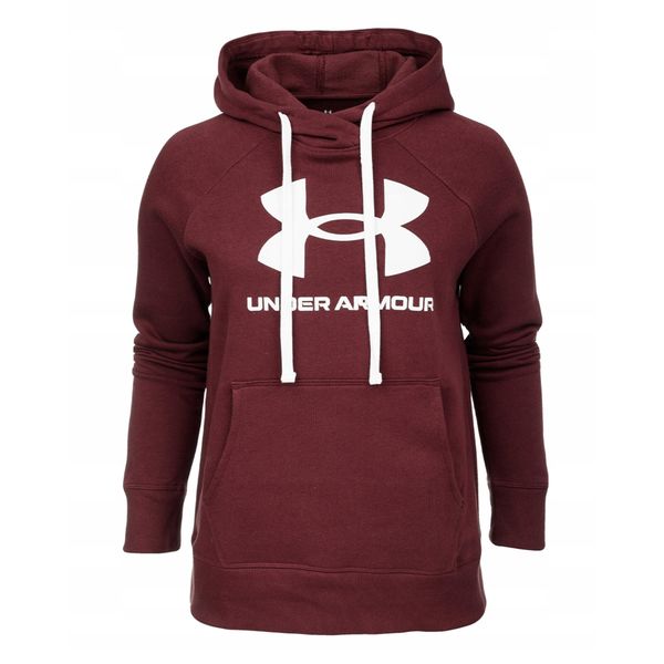 Bluza Z Kapturem Damska Polar Rival. Czerwone bluzy Under Armour, bez wzorów, z polaru, z kapturem. Za 293.99 zł.