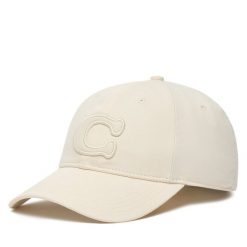 Czapka z daszkiem Coach. Białe czapki Coach, bez wzorów. Za 209.99 zł.