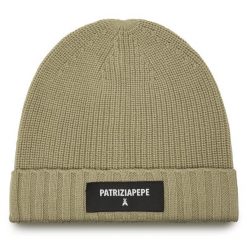 Czapka Patrizia Pepe. Szare czapki Patrizia Pepe, bez wzorów. Za 399.99 zł.